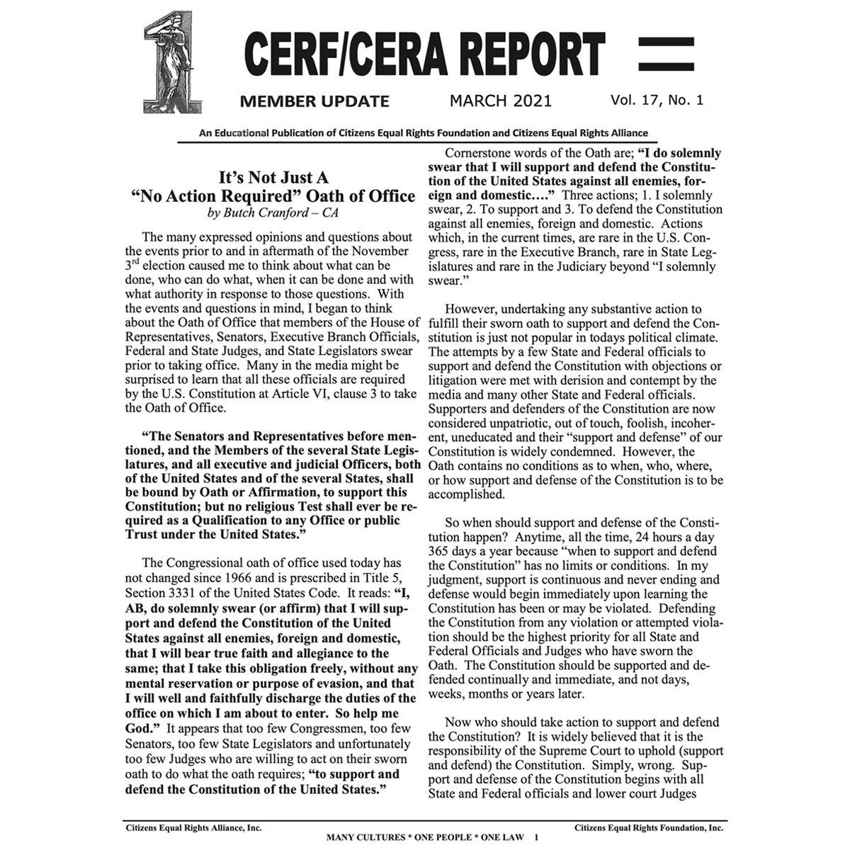CERA CERF UPDATES NEWSLETTER